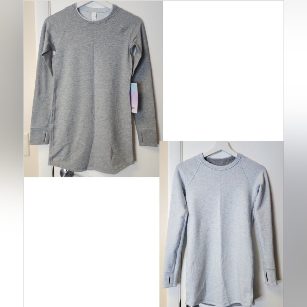 Ivivva By Lululemon Play N' Réversible Dress In Heather Gray Black Blue Size 12